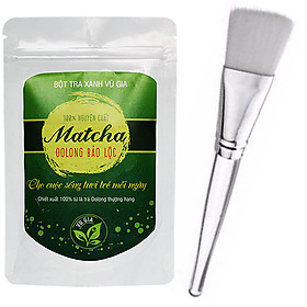 Matcha Olong Sấy Lạnh Nguyên Chất Vũ Gia (50g/túi) + Tặng Cọ Quét