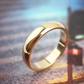 Combo Nhẫn trơn truyền thống Nam Nữ, Chất liệu hợp kim Titanium, bản rộng 4 li-Nữ và 6li-Nam, Kèm túi Nhung đựng trang sức