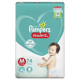 Tã Quần Pampers Giữ Dáng Mới Gói Cực Đại M74 (74 Miếng)