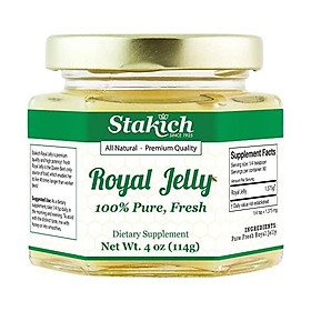 Stakich Fresh Royal Jelly - 100% Pure, All Natural, Highest Quality - No Additives/Flavors/Preservatives Added - 4 oz (114g)