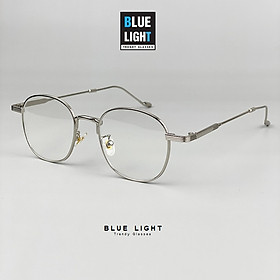 Kính Giả Cận, Gọng Kính Cận Nam Nữ Mắt Vuông Full Kim Loại Đen Bạc Hàn Quốc