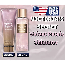 Victoria Secret Shimmer Velvet Petals Chính Hãng - Body Mist Victoria Secret 250ml & Lotion Victoria Secret 236ml Chính Hãng