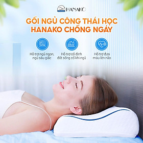 Gối Ngủ Công Thái Học Hanako – Gối Cổ Vai Gáy Mút Cứng Cao Cấp, Giảm Đau Khi Ngủ