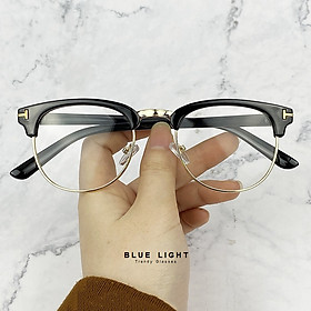 Kính giả cận, gọng kính cận nam nữ clubmaster tf đen bạc, vàng không độ hàn quốc - blue light shop