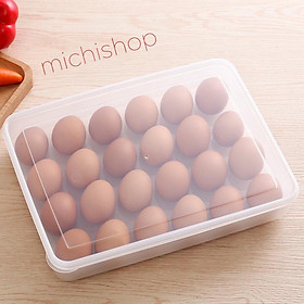 Hôp đựng trứng 24 quả có nắp đậy nhựa Việt Nhật, Hộp bảo quản trứng để tủ lạnh chất liệu bền đẹp - MS6786