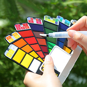 Màu Nước Water Color Cao Cấp Dạng Thẻ Nén 18/25/33/42 Màu, Tặng Kèm Bút Vẽ - Chuyên Dùng Cho Học Sinh, Sinh Viên, Vẽ Chuyên Nghiệp - Hàng Chính Hãng - VinBuy