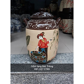 Mua Hũ đựng gạo loại 25kg vẽ cảnh