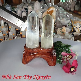 Mua Đá tinh thể thạch anh trắng phong thủy cải thiện vận may  tài lộc và sức khỏe T296 nặng 300gr kích thước 12x5.5(cm)