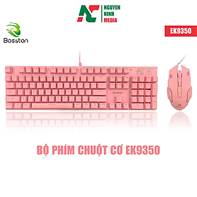 Bộ Phím Chuột Cơ Bosston EK9350 Màu Hồng (Pink) - Hàng Chính Hãng