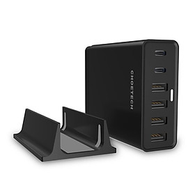 Cóc củ sạc nhanh 55W 4 cổng USB & 2 cổng Type-C hiệu CHOETECH TC42C cho điện thoại / máy tính bảng iPhone iPad Samsung Huawei Xiaomi Oppo Nokia - Hàng chính hãng
