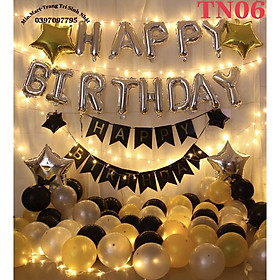 Set 2 rèm Kim Tuyến 2M Chữ Happy Birthday Và 50 Bóng Nhũ Bơm Keo,Set Trang Trí Sinh Nhật Người Lớn BB69