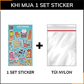 Hình dán sticker đẹp Anything ST O05 chất liệu vinyl phủ lớp chống thấm xước bay màu phù hợp dán mọi bề mặt phụ kiện huỳnh tân store