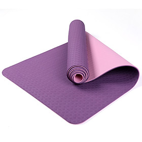 Thảm tập Yoga TPE 2 lớp 8mm thảm dầy dặn đàn hồi cao bám dính tốt dễ dàng vệ sinh không mùi chống trơn trượt cao su tự nhiên 