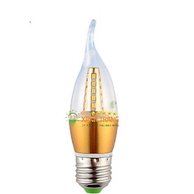 Bóng đèn led nến 5W ánh sáng vàng đui E14, E27 thay thế cho bóng đèn tường, đèn chùm cũ