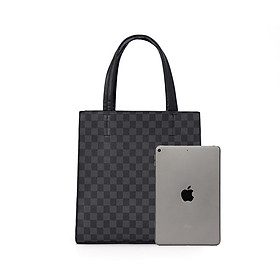 The trend of simple European and American style men and women computer bag handbag Japan and South Korea shoulder bag leather lattice leisure briefcase