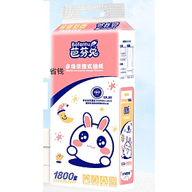 Giấy ăn rút hình chữ nhật dạng cây (1 cây 1680 tờ) và (1 cây 1800 tờ) hình thỏ