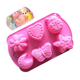 Mua Khuôn silicon làm thạch rau câu  chocolate  làm bánh hình hoa trái tim bọ trăng bướm sao