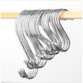 Mua Sỉ 10 Móc Chữ S (Loại Cao Cấp Có Đầu Tròn) Treo Đồ Siêu Chắc - Treo Hàng Hóa - Inox Loại 1 (Chọn Size