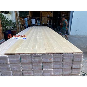 [MS120] Gỗ thông ốp quầy bar, gỗ ốp tường, ốp trần dài 120cm x 12cm x 1,2cm có rảnh âm dương ghép với nhau