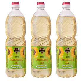 Bộ 3 chai dầu ăn hướng dương bảo vệ sức khỏe chai 1L- Nhập khẩu châu Âu