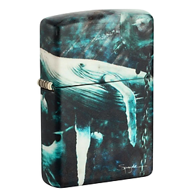 Zippo Chính Hãng Mỹ in hình cá Voi Nghệ Thuật Spazuk - Chống gió, vỏ kim loại cao cấp