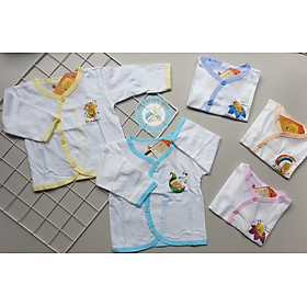 Áo cổ tim trắng in tay dài BABIBOO - VIỀN VÀNG