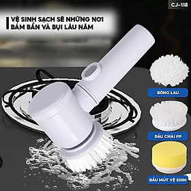Mua Máy Cọ Rửa Bàn Chải Cọ Rửa Sàn Nhà Bằng Điện Đa Năng Chức Năng Sạc Pin USB Vệ Sinh Sạch Sẽ Mọi Góc Trong Nhà Bạn CJ-118