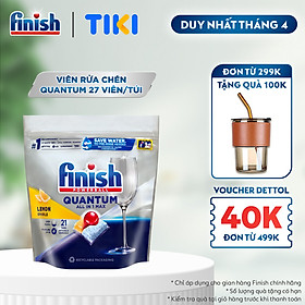 Viên rửa chén bát Finish Quantum túi 21 viên