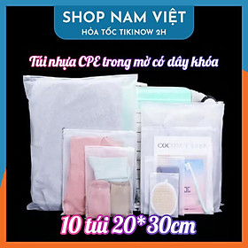 Túi Zip Lụa Nhựa CPE Trong Mờ Có Khóa Kéo Đa Năng - 10 túi 20*30cm