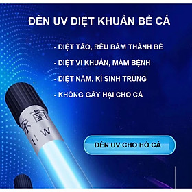 Đèn UV Hồ Cá Diệt Tảo / Đèn UV Chống Rêu, Vi Khuẩn Có Hại Cho Bể Cá Lớn/Mini - 5W, 17.5cm, bóng đơn, bể dưới 300L