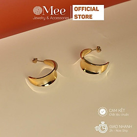 Bông tai nữ MEE tròn to bản, khuyên tai đường cong cá tính- E6533