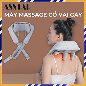 Máy massage cổ vai gáy, massage cổ vai gáy con lăn hồng ngoại 6D mô phỏng tay người xoa bóp giúp giảm đau vai gáy - Hàng Chính Hãng