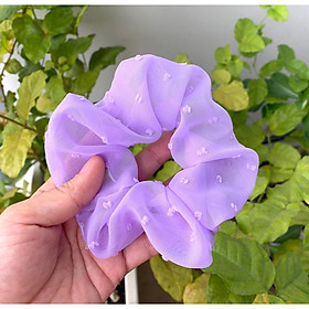 cột tóc vải scrunchies bông bi cao cấp