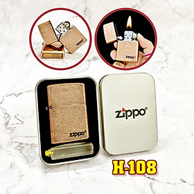 Mua Hộp quẹt bật lửa Zipo đồng cổ trơn (có mộc đáy) - (hộp thiếc kèm xăng) H-108