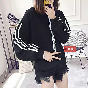 (40-58kg) Áo hoodie unisex nam/nữ kẻ sọc tay chất nỉ bông mỏng. Ảnh thật treo sào