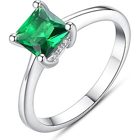 Nhẫn Bạc Nữ Đính Đá Ngọc Lục Bảo N-1463 Bảo Ngọc Jewelry