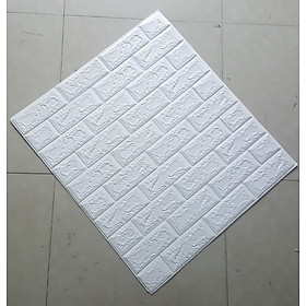 Mua Hàng Loại 1-Combo 15 Tấm Xốp Dán Tường Giả Gạch 3D Màu Trắng 70cmx77cm