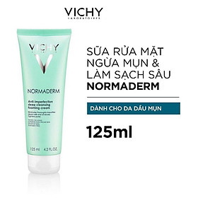 Sữa Rửa Mặt Tạo Bọt Ngừa Mụn & Làm Sạch Sâu Vichy Normaderm Anti-Imperfection Deep Cleansing Foaming Cream 125ml