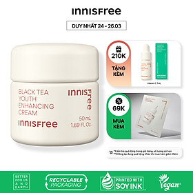 Kem dưỡng da ban đêm ngăn ngừa lão hóa từ trà đen innisfree Black Tea Enhancing Cream 50 mL (New 2023)