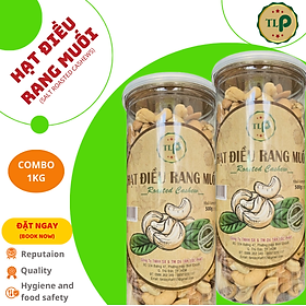 COMBO 2 HŨ HẠT ĐIỀU RANG MUỐI VỠ ĐÔI TÂN LỘC PHÁT (1KG)