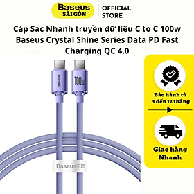 Mua Cáp sạc Baseus Crystal Shine Series Data PD Fast Charging 100w Nhanh truyền dữ liệu C to C - Hàng chính hãng