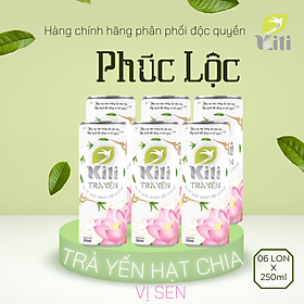 TRÀ YẾN KITI HƯƠNG SEN - PHÚC LỘC THÙNG 6 LON250ml lon