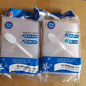 Mua Muỗng nhựa trong cao cấp 1 gói 80 cái ( muỗng phương tiện)
