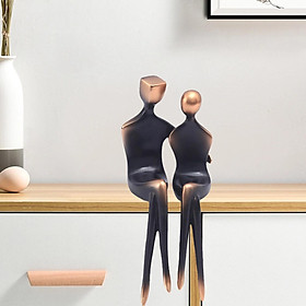 Couple Sculpture Modern Abstract Figurine for Bookcase Bedroom Decoration