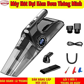 Máy hút bụi kèm bơm lốp ô tô điện tử không dây Car365 thông minh cao cấp - Hút mạnh, bơm nhanh, pin sạc bền bỉ - CAR56