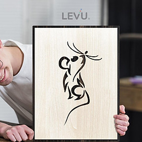 Mua Tranh treo tường tuổi Tý biểu tượng hình con Chuột 12 con giáp LEVU DV01