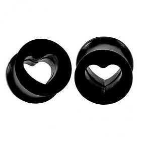 2x2Pcs Silicone Ear Gauges Double Flared Tunnels Stretchers  10mm Black