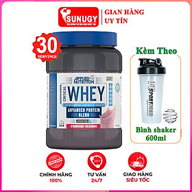 Combo Sữa tăng cơ giảm mỡ CRITICAL WHEY của APPLIED NUTRITION hỗ trợ tăng cơ, phục hồi cơ bắp cho người tập GYM & Bình shaker 600ml (Mẫu ngẫu nhiên)