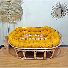 Mua   RẺ VÔ ĐỊCH   Ghế Mây PAPASAN ĐÔI - Ghế Mây Mamasan Size 1m6*1m1 Gồm Nệm  - Nội Thất Mây Tre