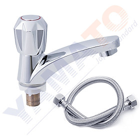 Mua Vòi Lavabo lạnh hợp kim | 01 đường nước | tay truyền thống Yamato | dây cấp nước Inox 5 tấc